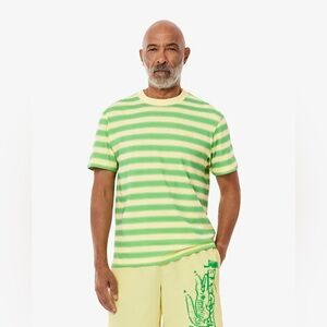 NWT LACOSTE
STRIPE PRINT JERSEY T-SHIRT GREEN